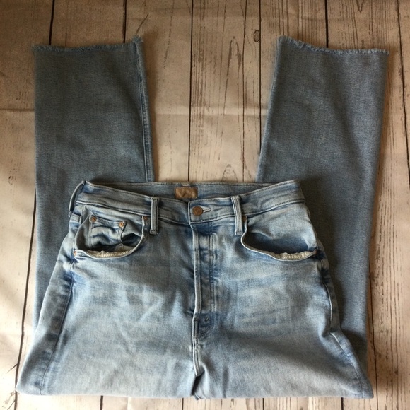 MOTHER The Tripper Flood Fray High Waist Ankle Flare Jeans Big Hair Don’t Car 30 - Picture 3 of 13